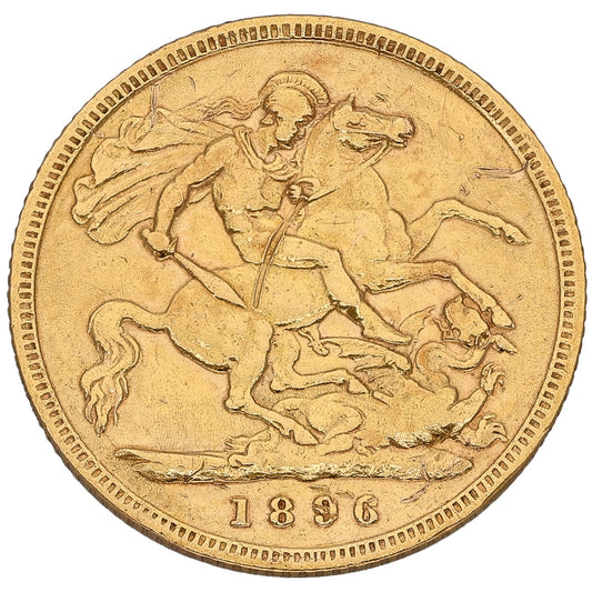 22ct Gold Queen Victoria Half Sovereign Coin 1896