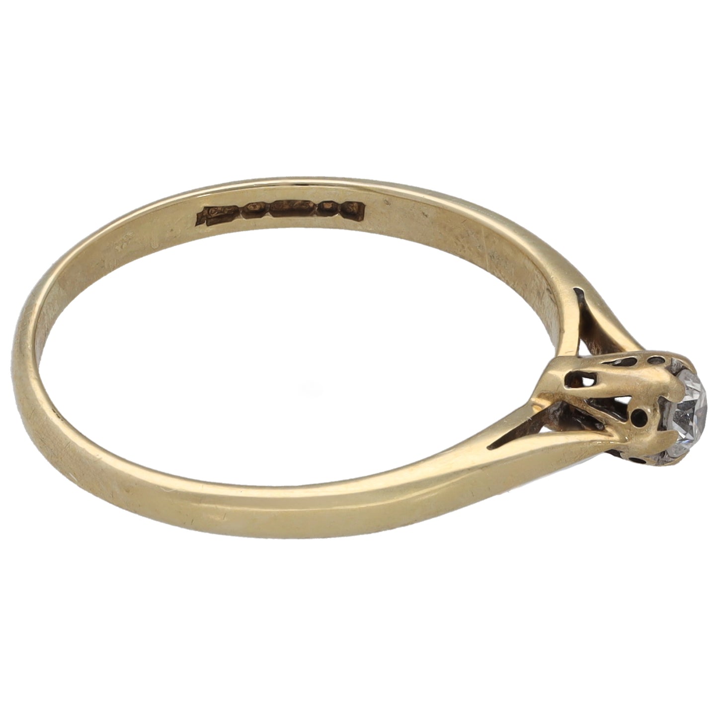 9ct Gold 0.10ct Diamond Solitaire Ring Size N