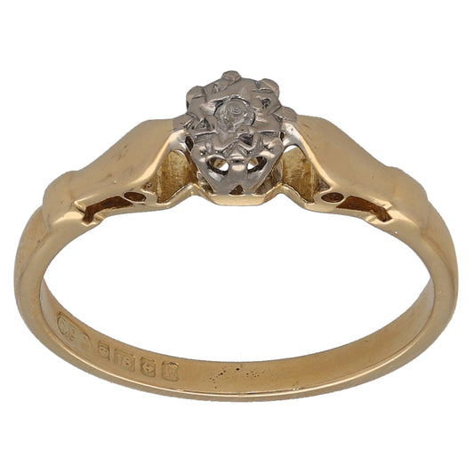 18ct Gold 0.02ct Diamond Solitaire Ring Size K