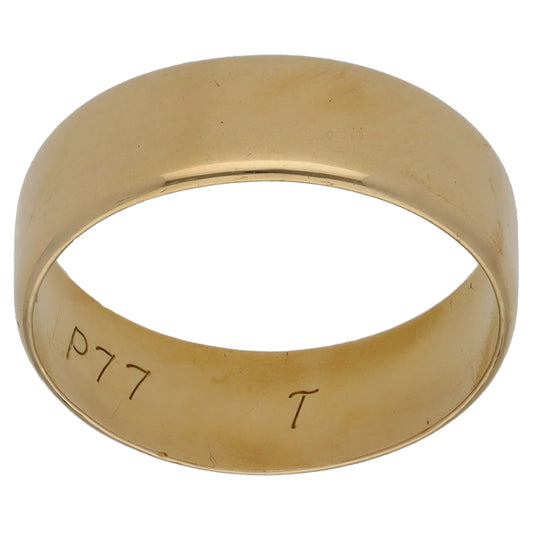9ct Gold Plain Wedding Ring Size S