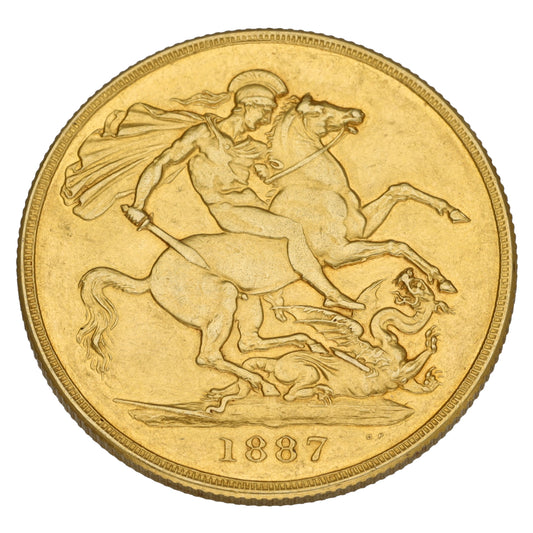 22ct Gold Queen Victoria Double Sovereign Coin 1887