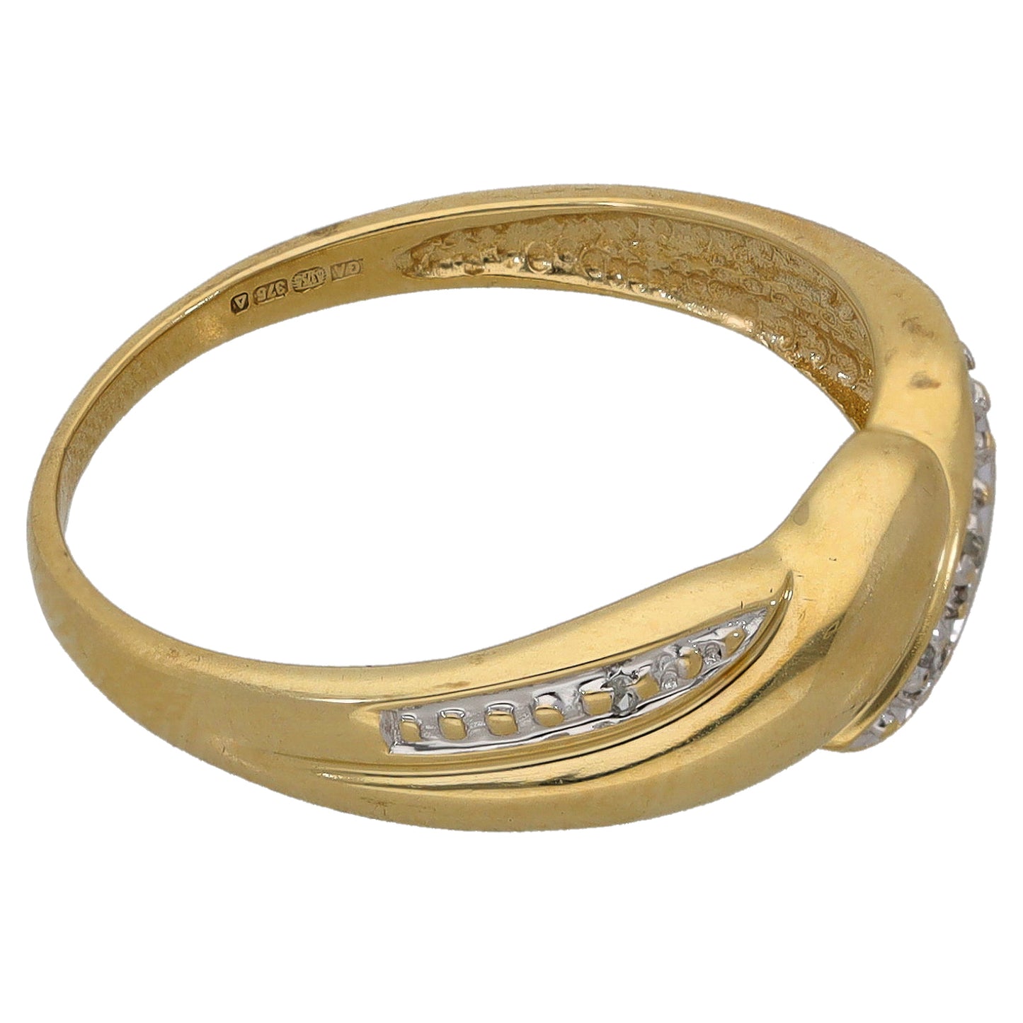 9ct Gold 0.015ct Diamond Alternative Ring Size N