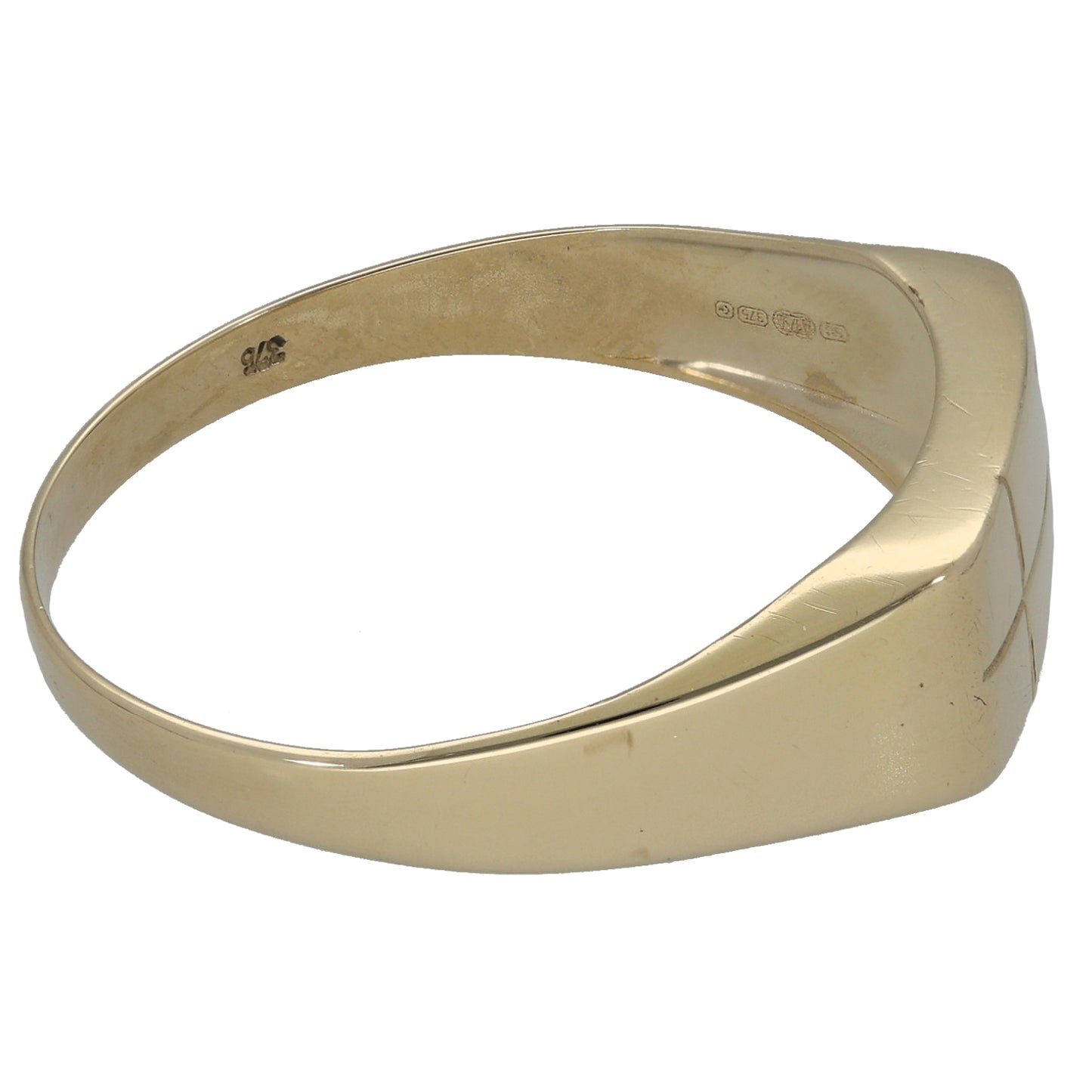 9ct Gold Patterned Signet Ring Size Y