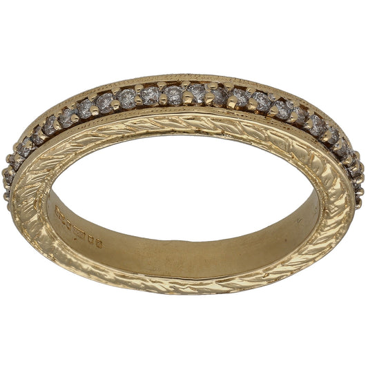 18ct Gold 0.26ct Diamond Half Eternity Ring Size O