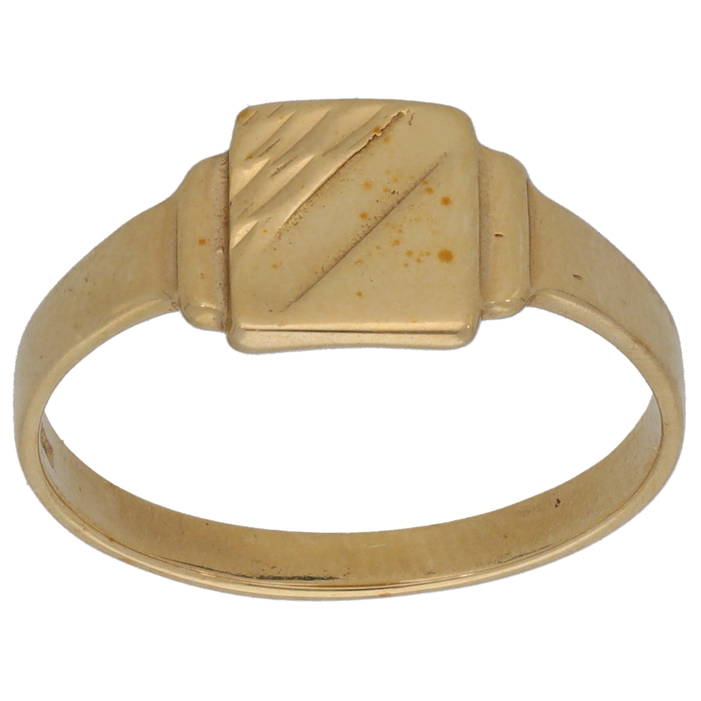 9ct Gold Patterned Signet Ring Size N