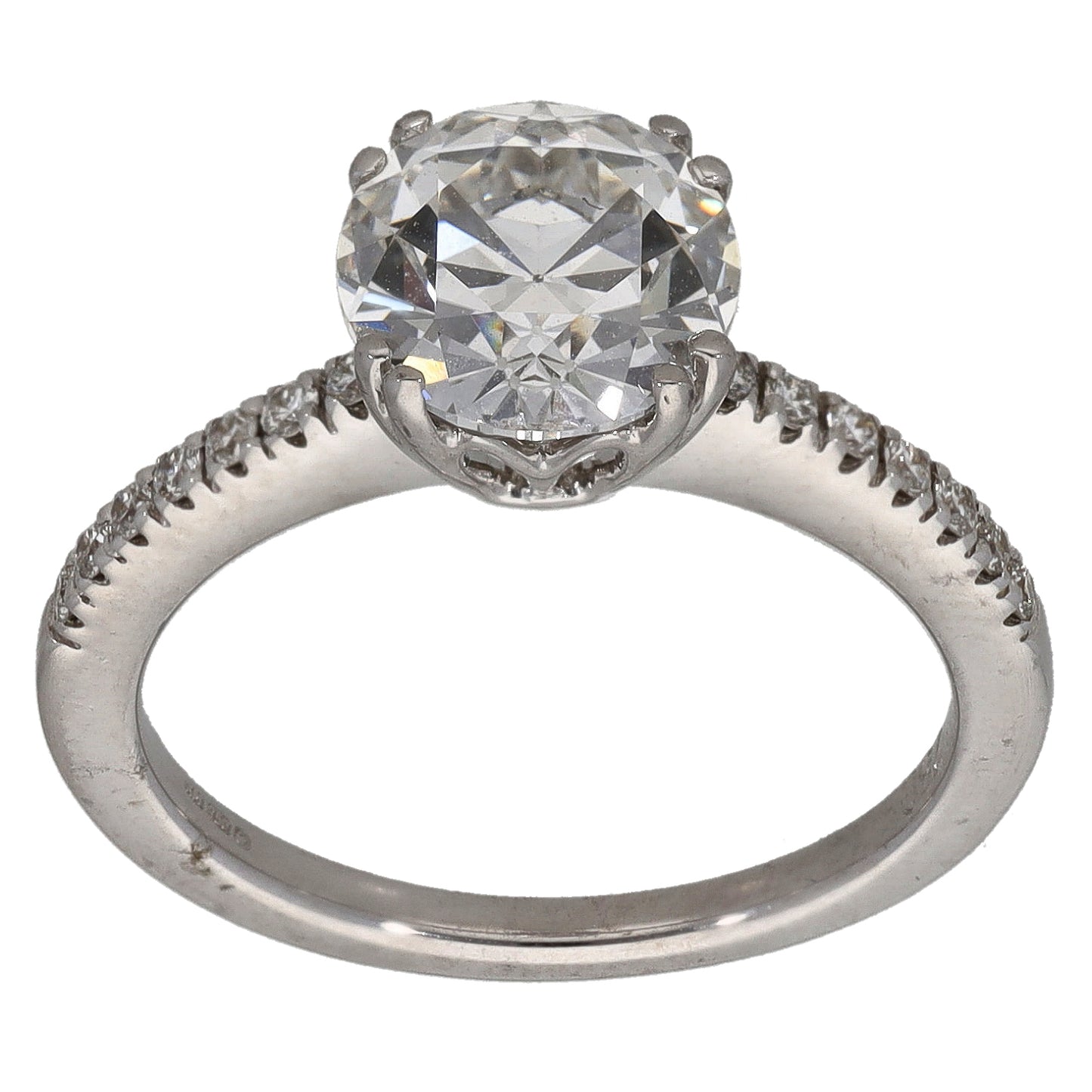 18ct White Gold 1.91ct Laboratory-Grown Diamond Solitaire Ring With Accent Stones Size L