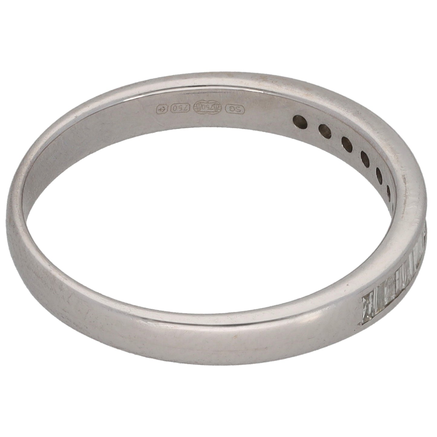 18ct White Gold 0.15ct Diamond Half Eternity Ring Size N