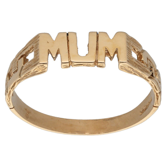9ct Gold Mum Ring Size T