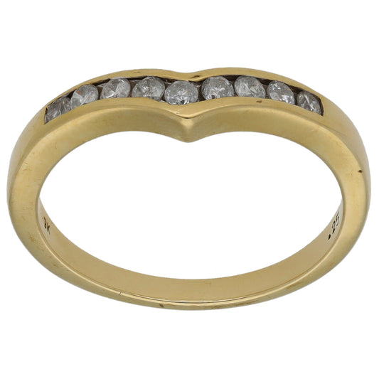 9ct Gold 0.18ct Diamond Half Eternity Ring Size M