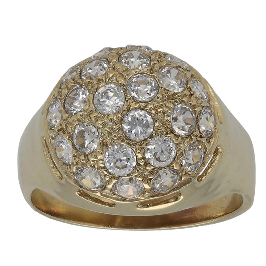 9ct Gold Cubic Zirconia Cluster Ring Size O