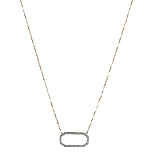 New 9ct Gold 0.08ct Diamond Necklace 16"
