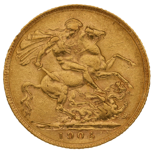 22ct Gold King Edward VII Full Sovereign Coin 1904