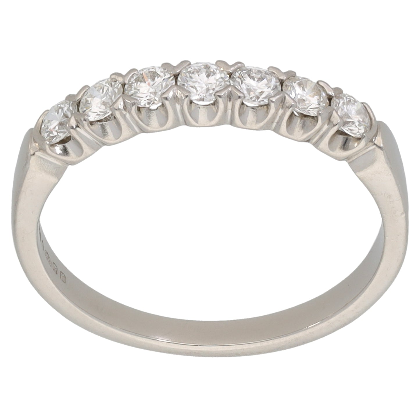 Platinum 0.42ct Diamond Half Eternity Ring Size N
