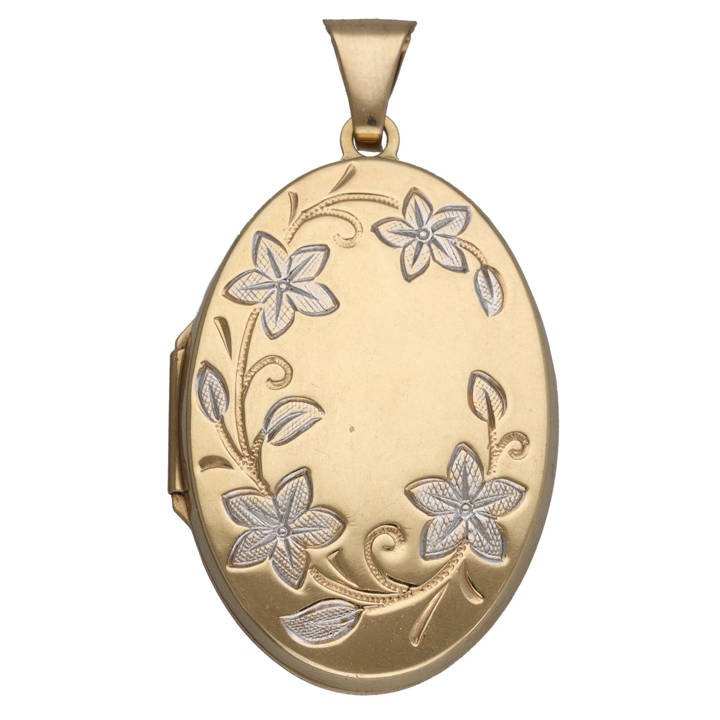 9ct Gold Patterned Locket Pendant
