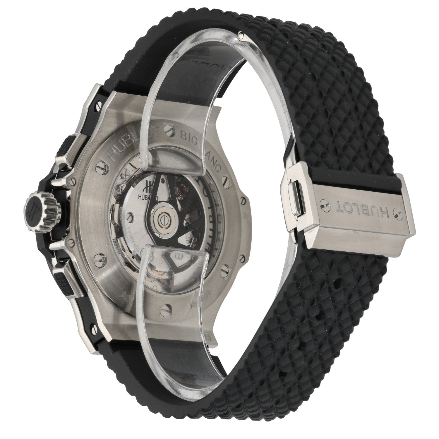 Hublot Big Bang 301.SB.131.RX, steel and ceramic watch with open caseback