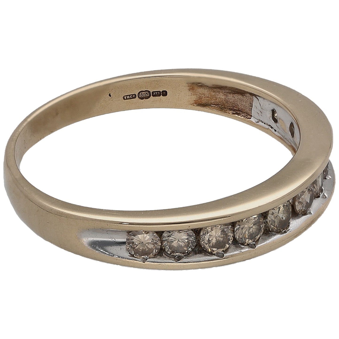 9ct Gold 0.66ct Diamond Half Eternity Ring Size R