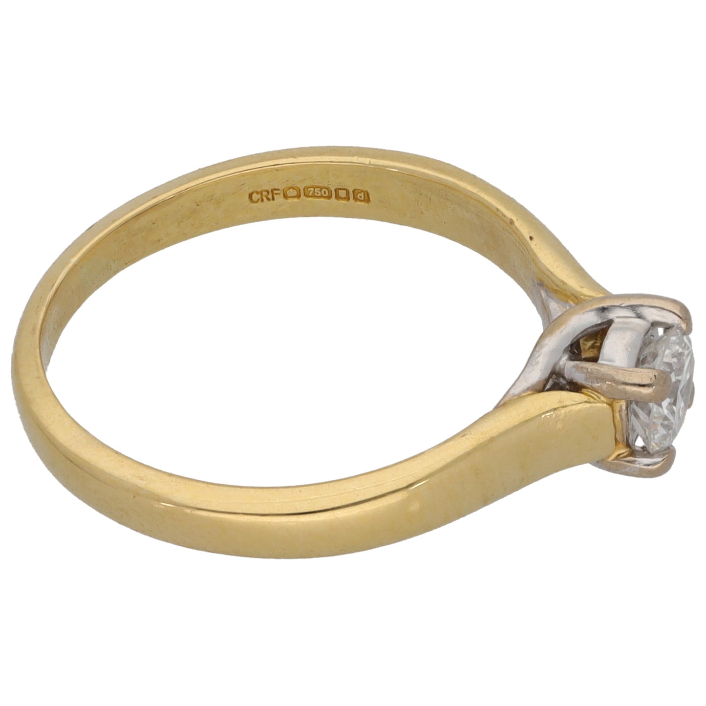 18ct Gold 0.33ct Diamond Solitaire Ring Size L