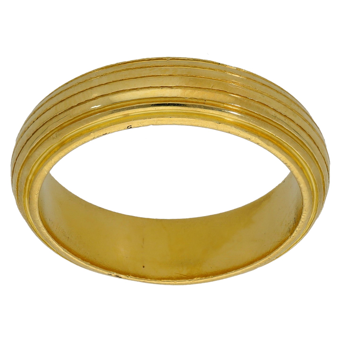 18ct Gold Patterned Wedding Ring Size P