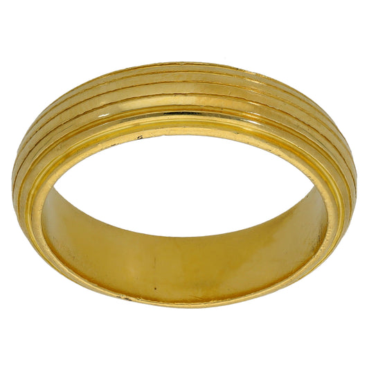18ct Gold Patterned Wedding Ring Size P
