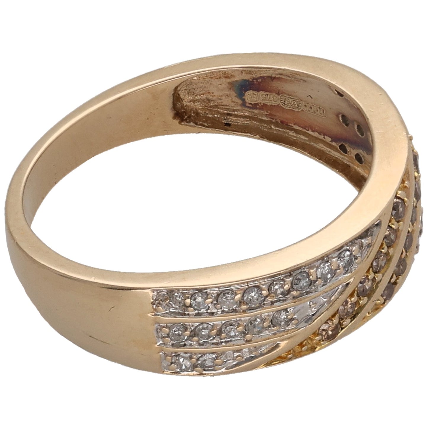 9ct Gold 0.42ct Diamond Half Eternity Ring Size P