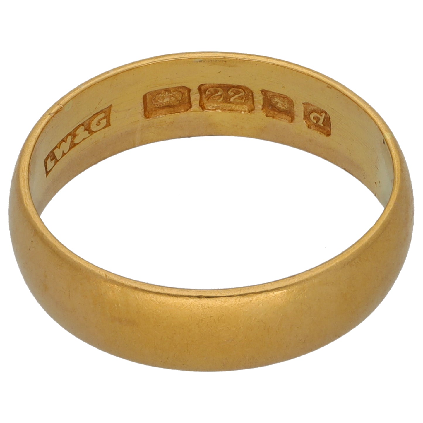 22ct Gold Plain Wedding Ring Size O