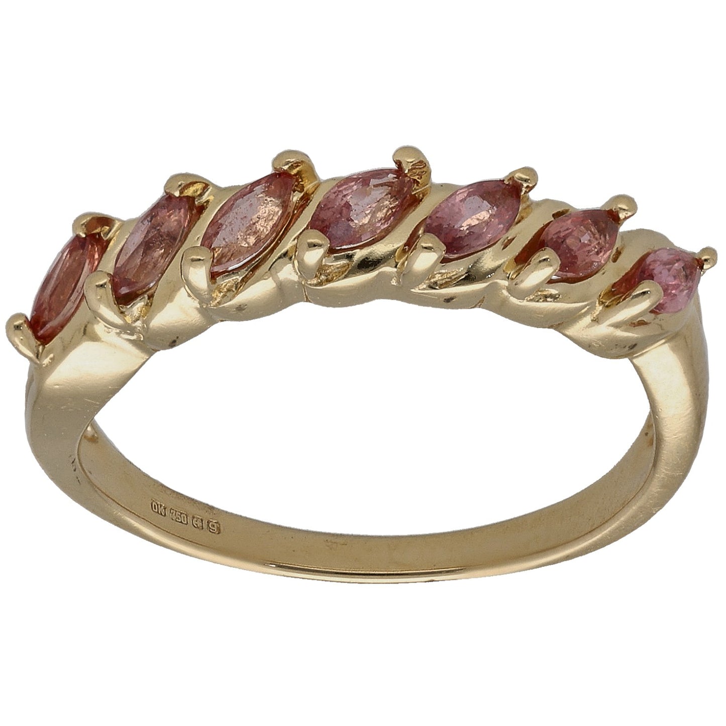 18ct Gold Sapphire Half Eternity Ring Size N