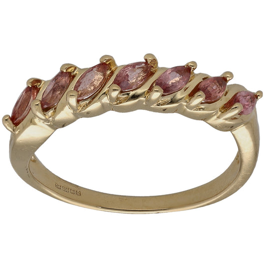 18ct Gold Sapphire Half Eternity Ring Size N