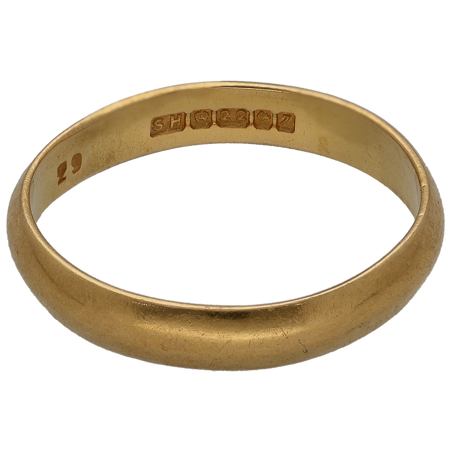 22ct Gold Plain Wedding Ring Size Q