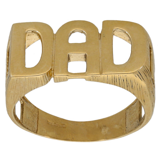 9ct Gold Dad Ring Size S