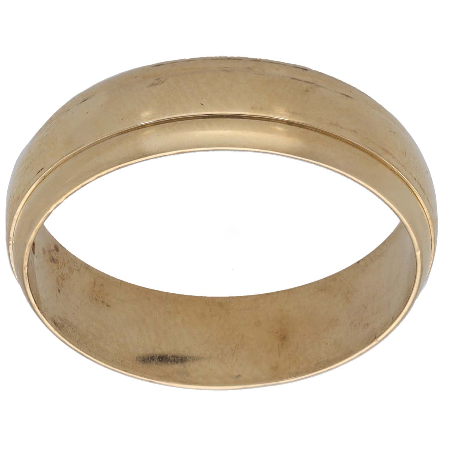 Plain gold wedding ring band, smooth polished finish