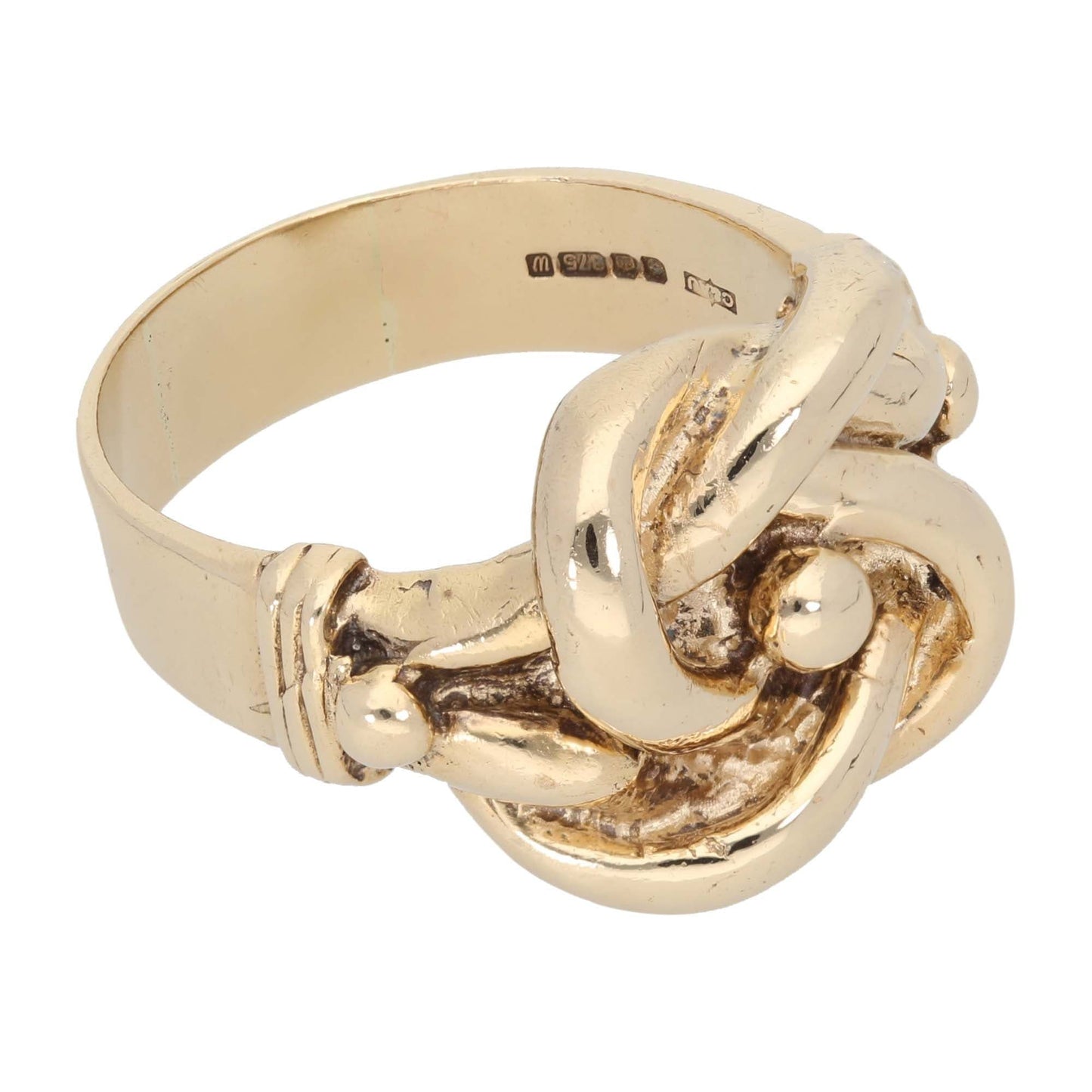 9ct Gold Ladies Buckle Ring Size V