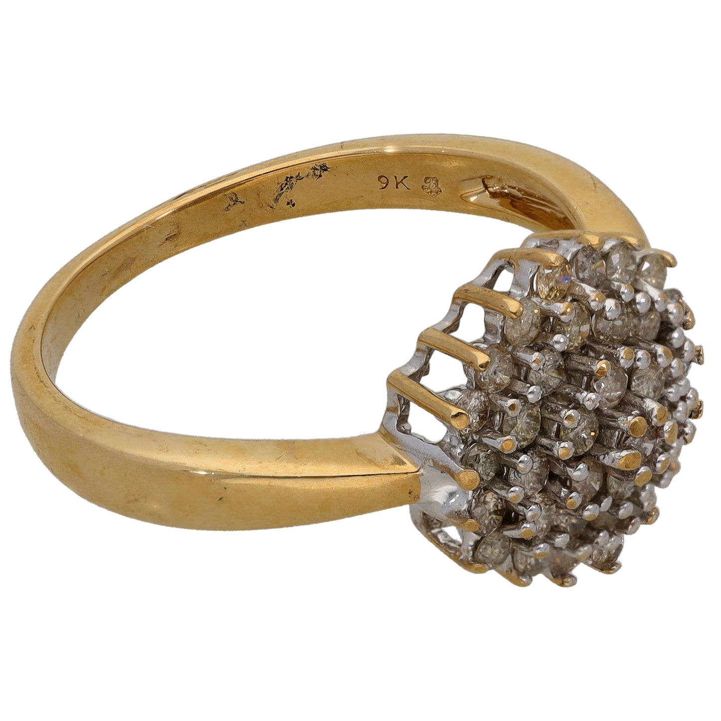 9ct Gold 0.76ct Diamond Cluster Ring Size X