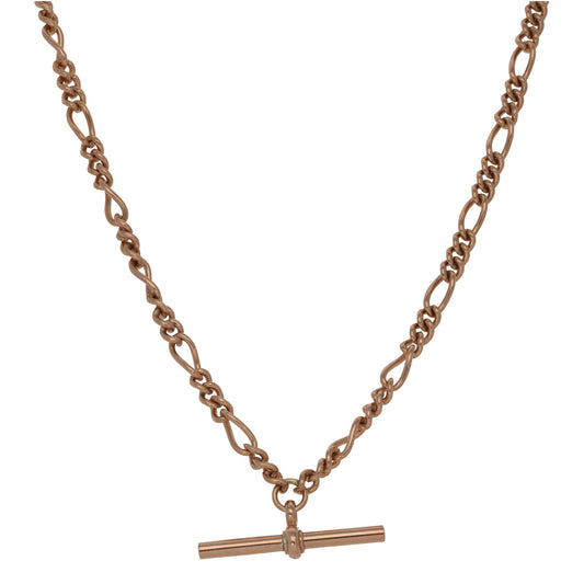 9ct Rose Gold Fob/Watch Chain 18"