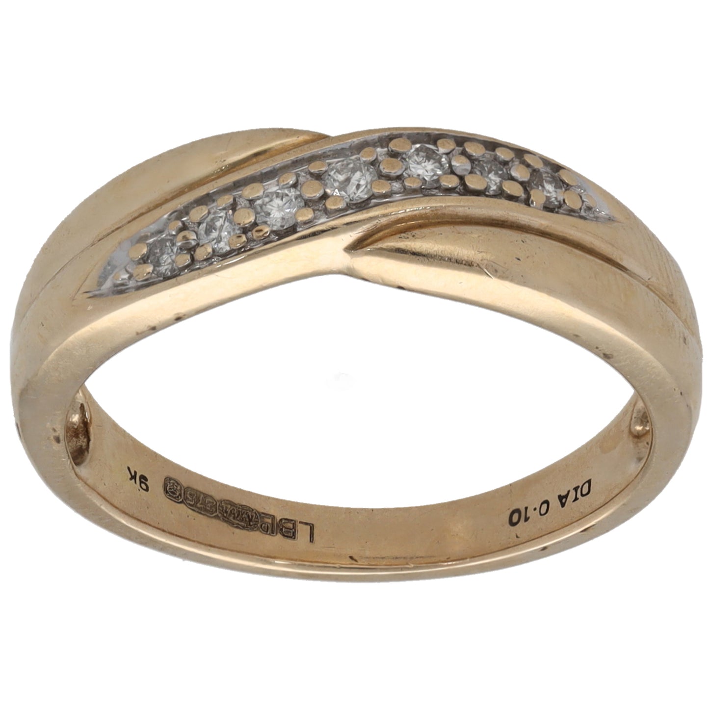 9ct Gold 0.07ct Diamond Dress/Cocktail Ring Size O