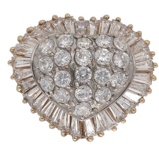 9ct Gold Cubic Zirconia Cluster Ring Size M