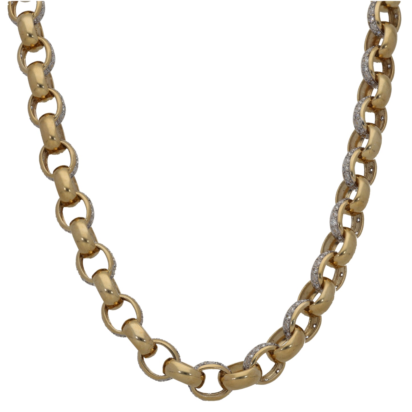 9ct Gold Cubic Zirconia Belcher Chain 26"
