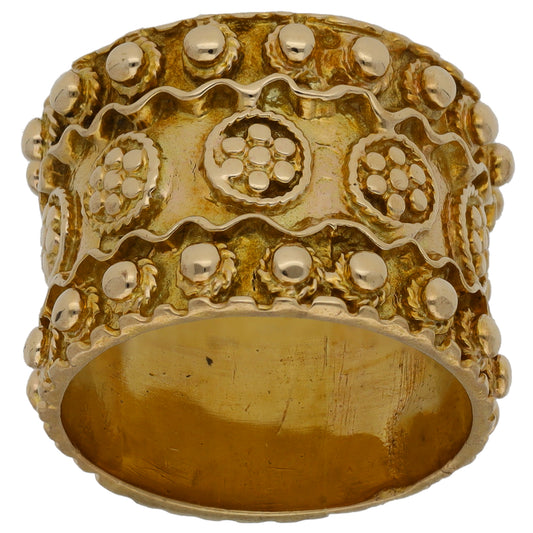 9ct Gold Patterned Wedding Ring Size L