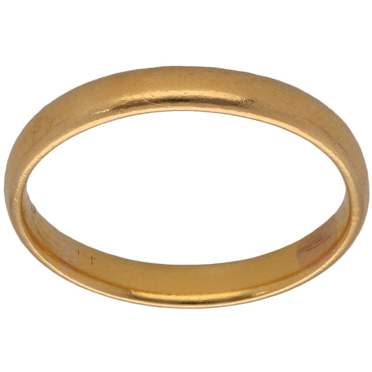 22ct Gold Plain Wedding Ring Size N