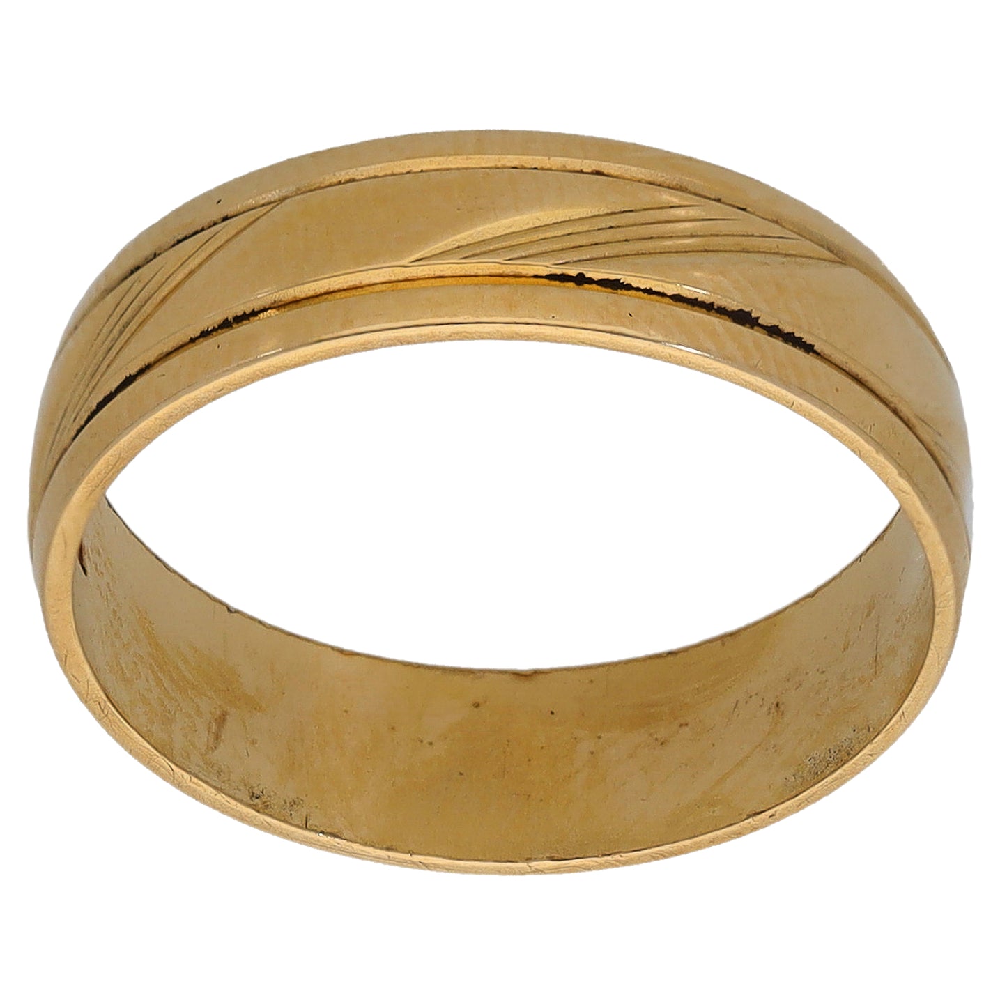 9ct Gold Patterned Wedding Ring Size L