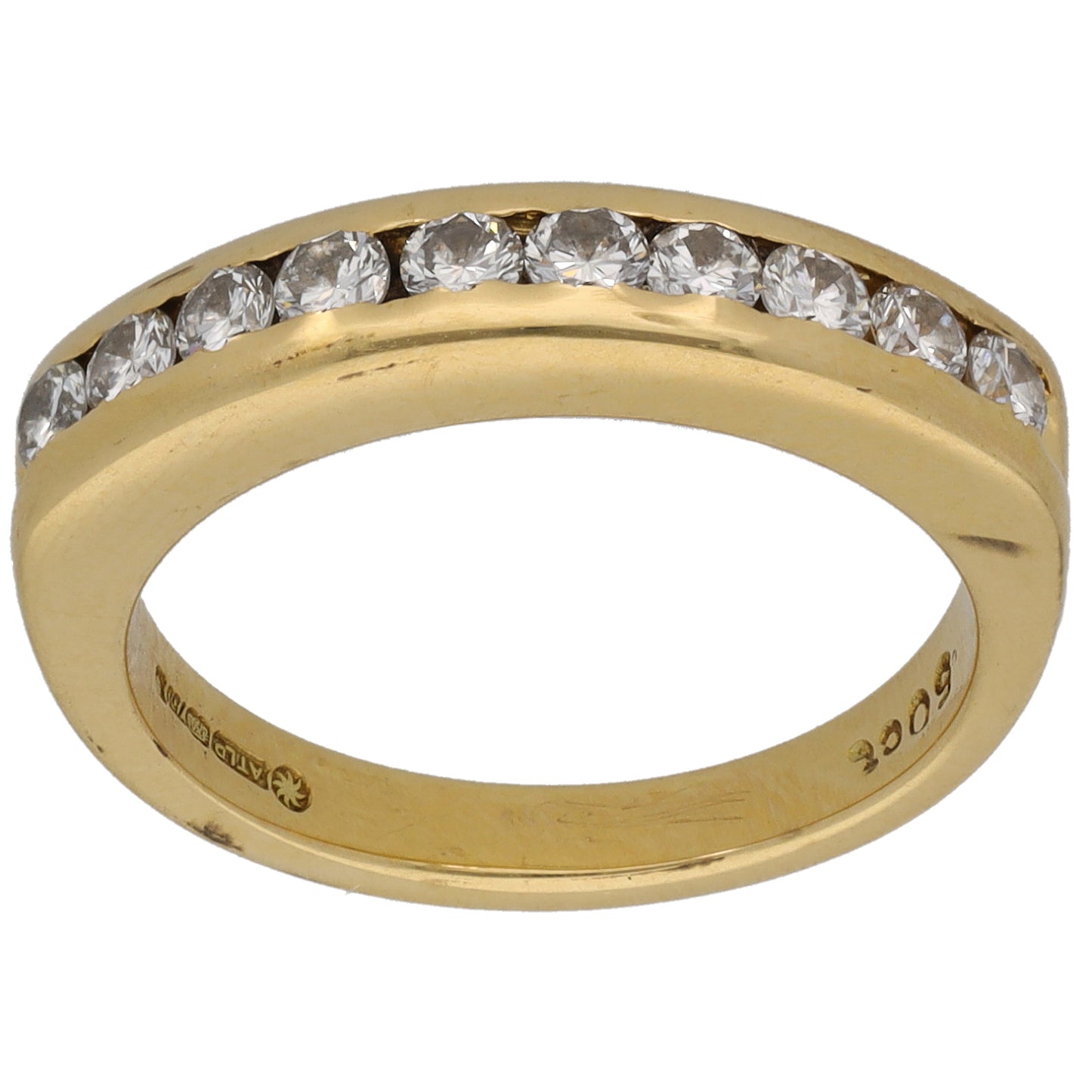 18ct Gold 0.50ct Diamond Half Eternity Ring Size K