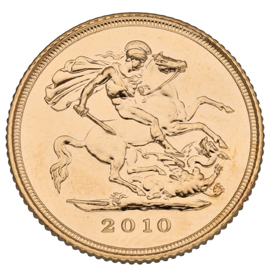 22ct Gold Queen Elizabeth II Half Sovereign Coin 2010