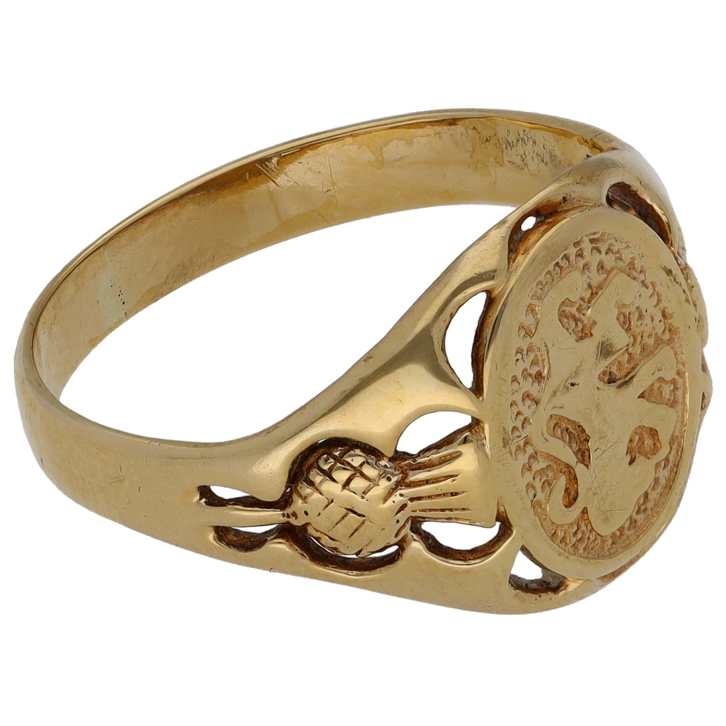 9ct Gold Emblem Ring Size P