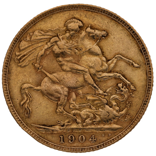 22ct Gold King Edward VII Full Sovereign Coin 1904