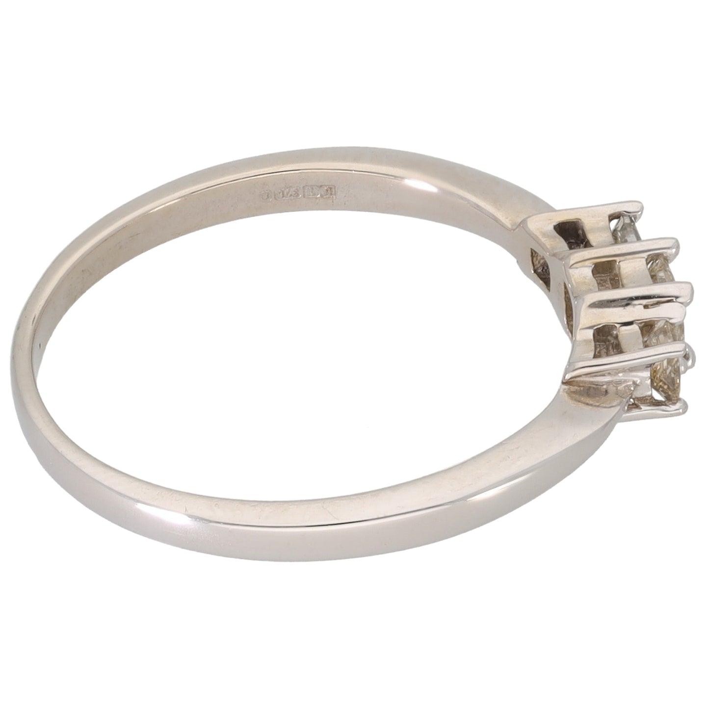 9ct White Gold 0.22ct Diamond Trilogy Ring Size N