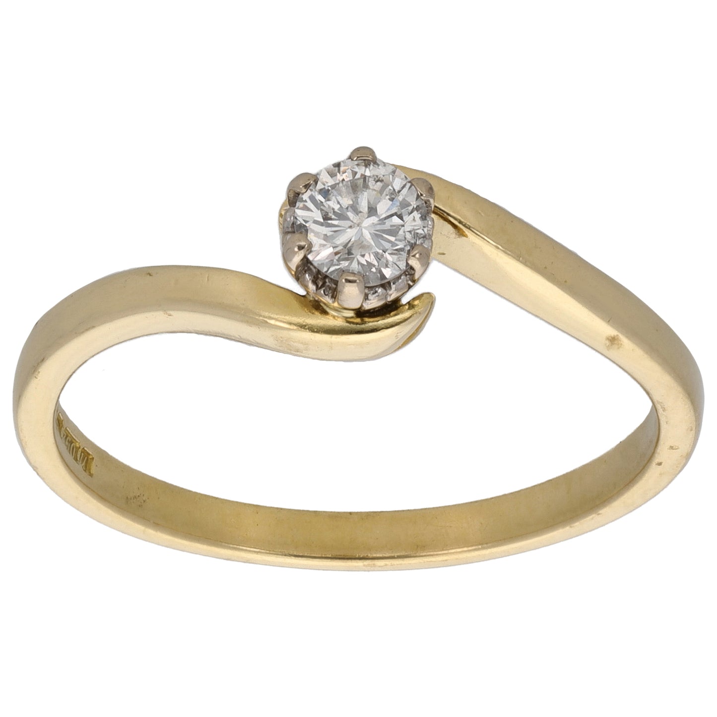 18ct Gold 0.25ct Diamond Solitaire Ring Size P