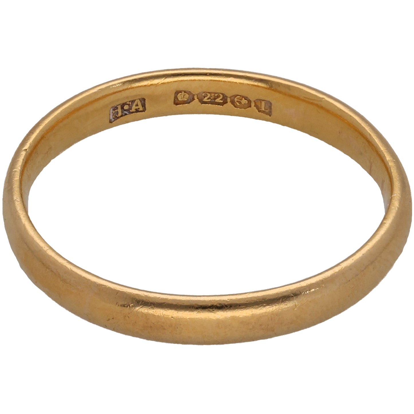 22ct Gold Plain Wedding Ring Size N