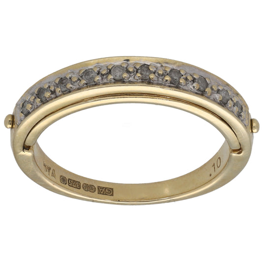 9ct Gold 0.10ct Diamond Half Eternity Ring Size L