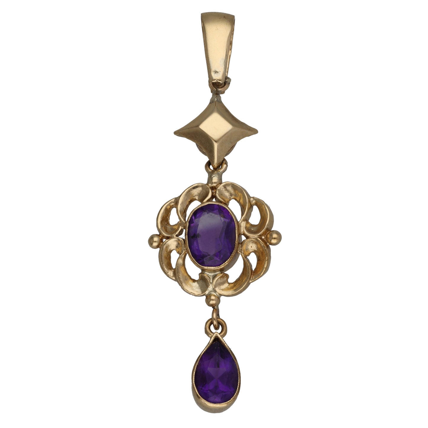9ct Gold Amethyst Dress/Cocktail Pendant