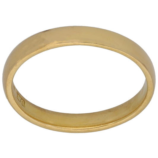 18ct Gold Plain Wedding Ring Size N