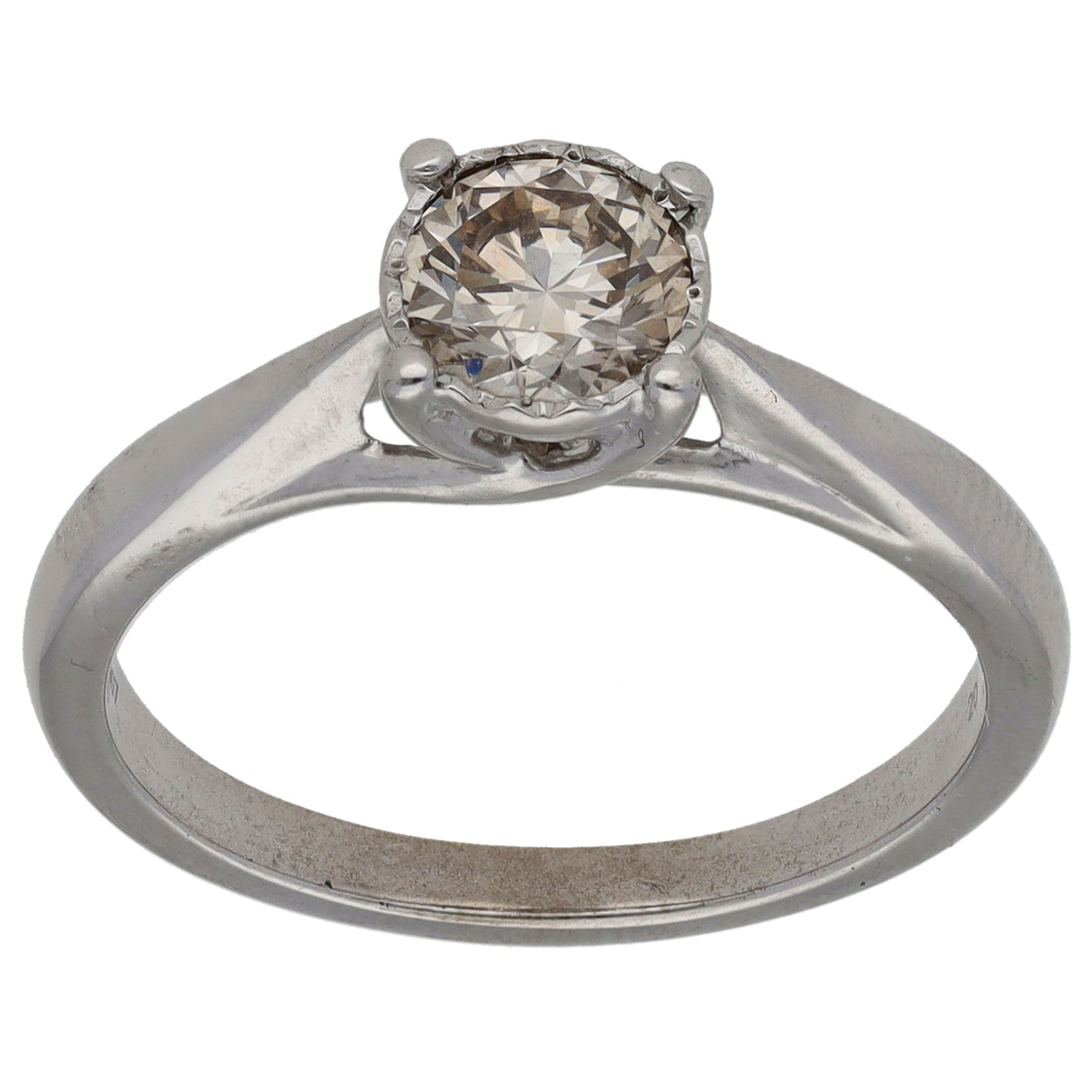 9ct White Gold 0.65ct Diamond Solitaire Ring Size M
